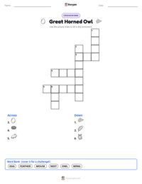 Great Horned Owl printable worksheet preview