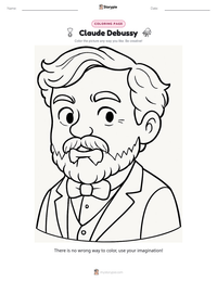 Claude Debussy coloring page for kids