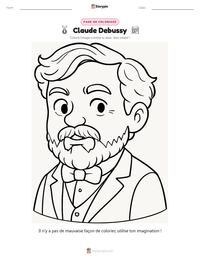 Aperçu de la feuille de travail imprimable Claude Debussy