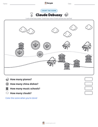 Claude Debussy printable worksheet preview