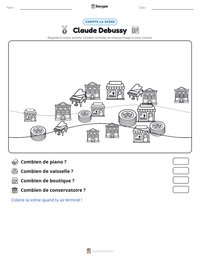 Aperçu de la feuille de travail imprimable Claude Debussy