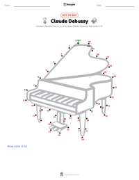 Claude Debussy printable worksheet preview