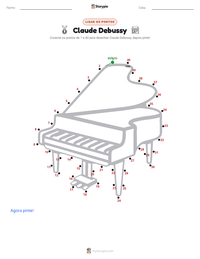Prévia da folha de atividades imprimível Claude Debussy