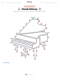 Claude Debussy yazdırılabilir çalışma sayfası önizlemesi