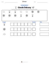 Claude Debussy printable worksheet preview