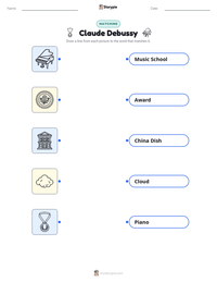 Claude Debussy printable worksheet for kids