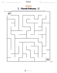 Claude Debussy druckbare Arbeitsblatt Vorschau