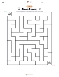 Podgląd drukowalnego arkusza ćwiczeń Claude Debussy