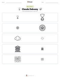 Claude Debussy printable worksheet preview