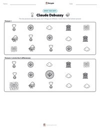 Claude Debussy printable worksheet preview