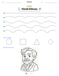Claude Debussy printable worksheet preview