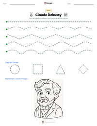 Aperçu de la feuille de travail imprimable Claude Debussy