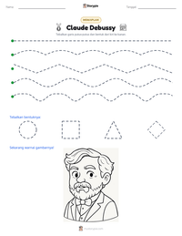 Prabaca lembar kerja cetak Claude Debussy