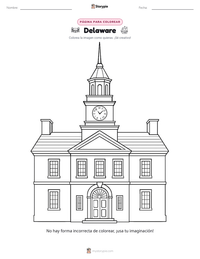 Página para colorear de Delaware para niños