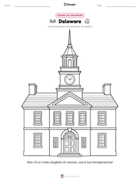 Pagina da colorare di Delaware per bambini