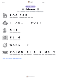Delaware printable worksheet preview