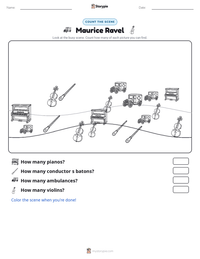 Maurice Ravel printable worksheet preview