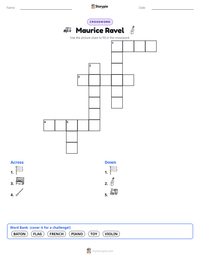 Maurice Ravel printable worksheet preview