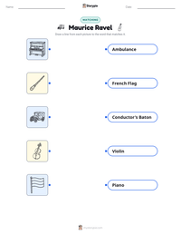 Maurice Ravel printable worksheet preview