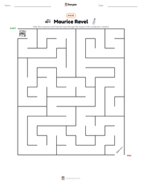 Maurice Ravel printable worksheet preview