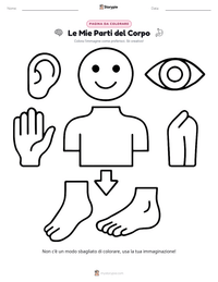 Pagina da colorare di Le Mie Parti del Corpo per bambini