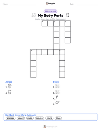 My Body Parts printable worksheet preview