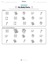 My Body Parts printable worksheet preview