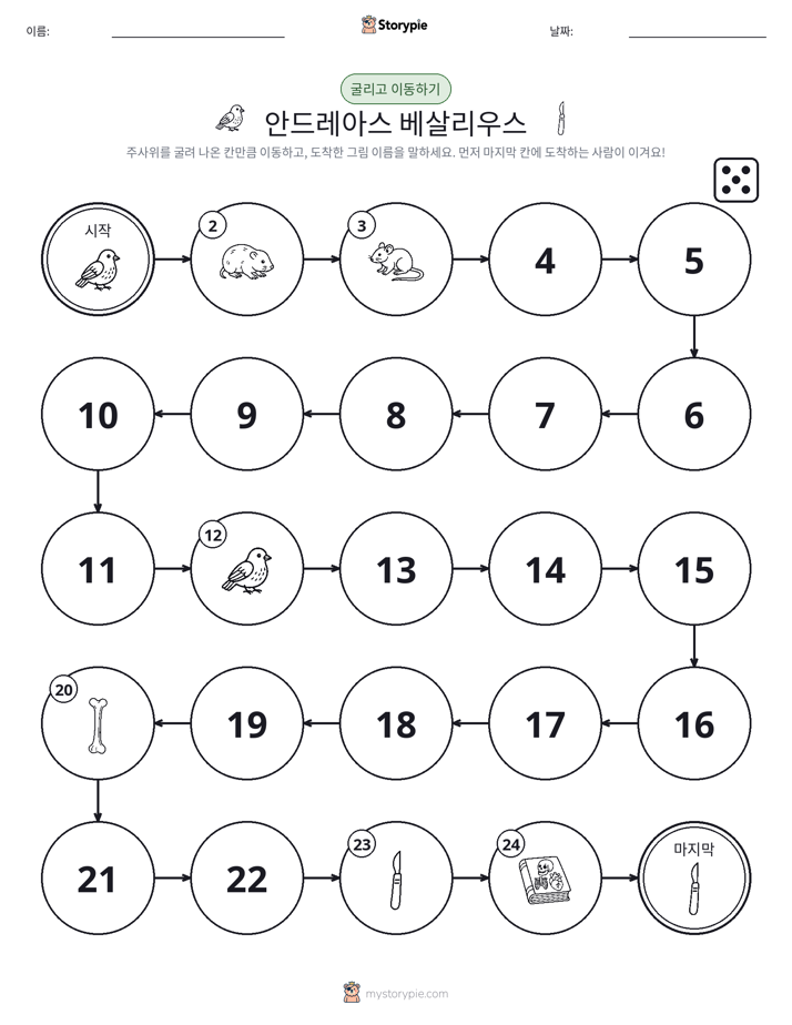 주사위 굴리고 이동하기 게임