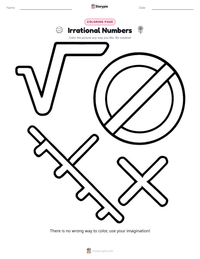 Irrational Numbers coloring page for kids