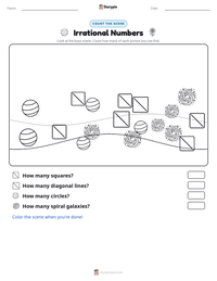 Irrational Numbers printable worksheet preview