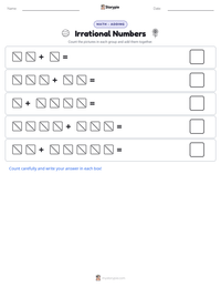 Irrational Numbers printable worksheet preview