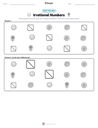 Irrational Numbers printable worksheet preview