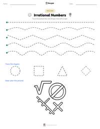 Irrational Numbers printable worksheet preview