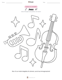 Pagina da colorare di Jazz per bambini