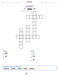 Jazz printable worksheet preview