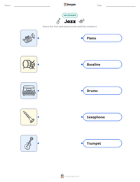 Jazz printable worksheet for kids