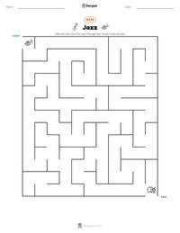 Jazz printable worksheet preview