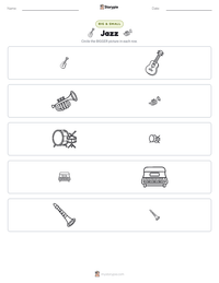 Jazz printable worksheet preview