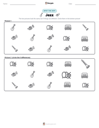 Jazz printable worksheet preview