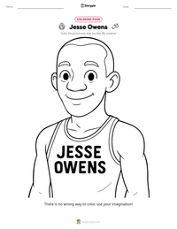 Jesse Owens coloring page for kids