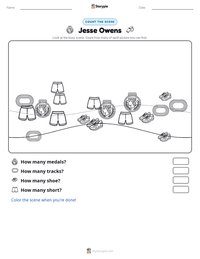 Jesse Owens printable worksheet preview