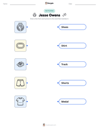 Jesse Owens printable worksheet for kids