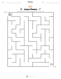 Jesse Owens printable worksheet preview