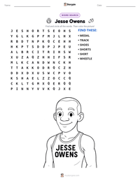 Jesse Owens printable worksheet preview
