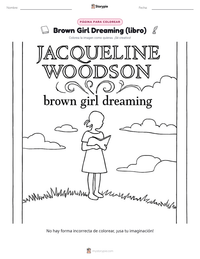 Página para colorear de Brown Girl Dreaming (libro) para niños