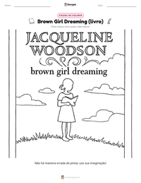 Prévia da folha de atividades imprimível Brown Girl Dreaming (livro)