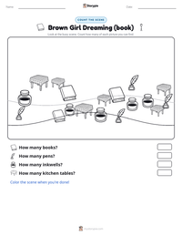 Brown Girl Dreaming (book) printable worksheet preview