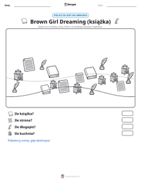 Podgląd drukowalnego arkusza ćwiczeń Brown Girl Dreaming (książka)