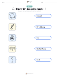 Brown Girl Dreaming (book) printable worksheet preview