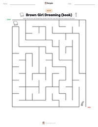 Brown Girl Dreaming (book) printable worksheet preview
